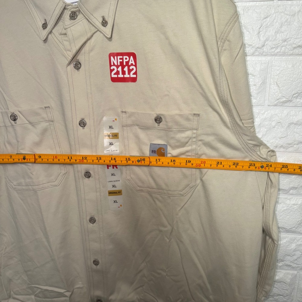 Carhartt Force FR Flame Resistant Khaki Shirt XL 101698 261 NFPA 2112 NWT Men's - Picture 6 of 7
